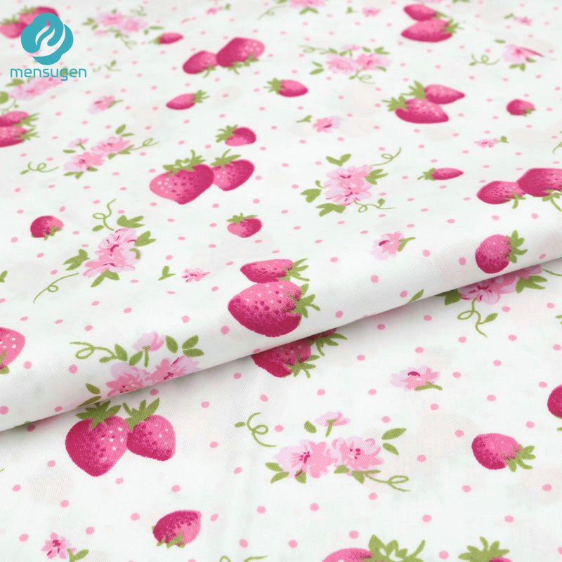 Vải cotton Họa Tiết Dâu Tây Dùng May Đầm Em Bé diy