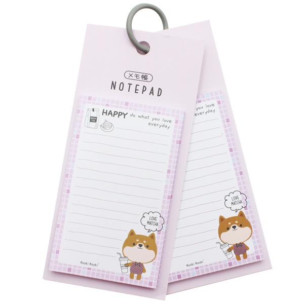 Giấy Note Moshi 426 - Màu Hồng - Hình Chó Shiba