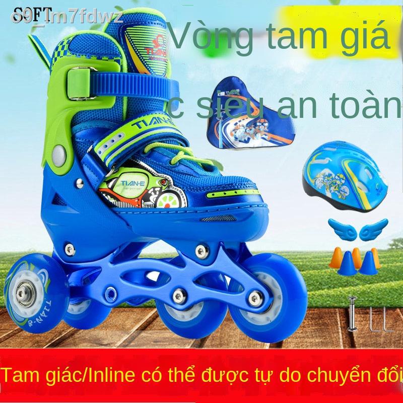 Trượt patin trẻ em trọn bộ của giày nam và nữ nội tuyến cho người mới bắt đầu 3-4-5-6-8-10 tuổi