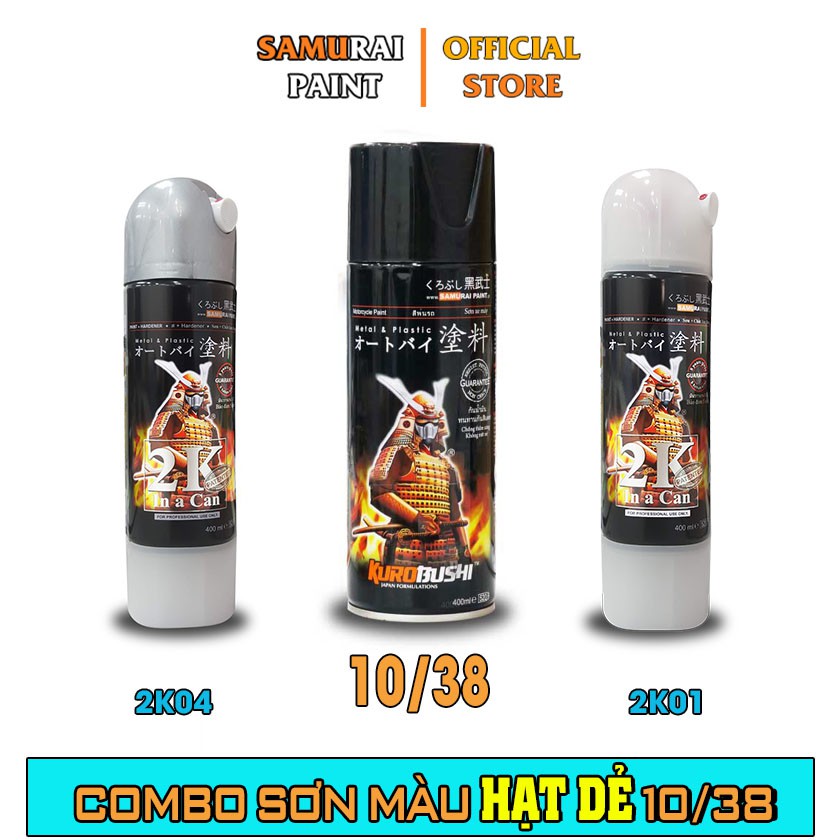 Combo Sơn Samurai Màu Hạt Dẻ Chính Hãng Cao Cấp (10/38 - 2K01 - 2K04 - P800)