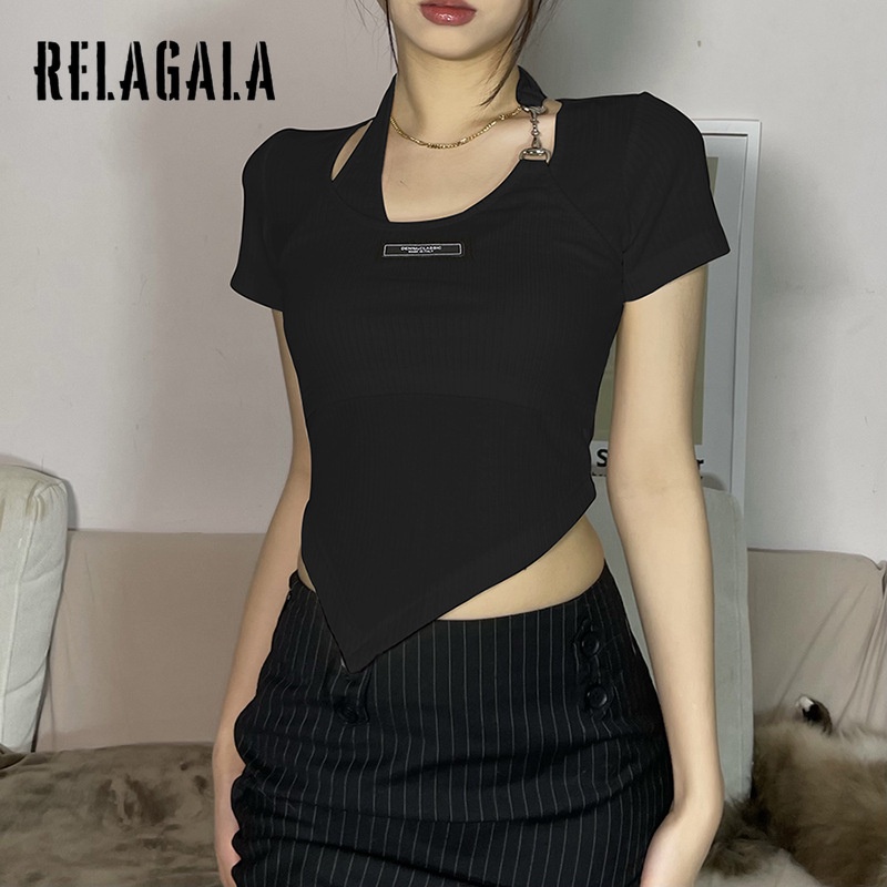 Áo Croptop Tay Ngắn Màu Trơn Dáng Ôm Thời Trang Cho Nữ