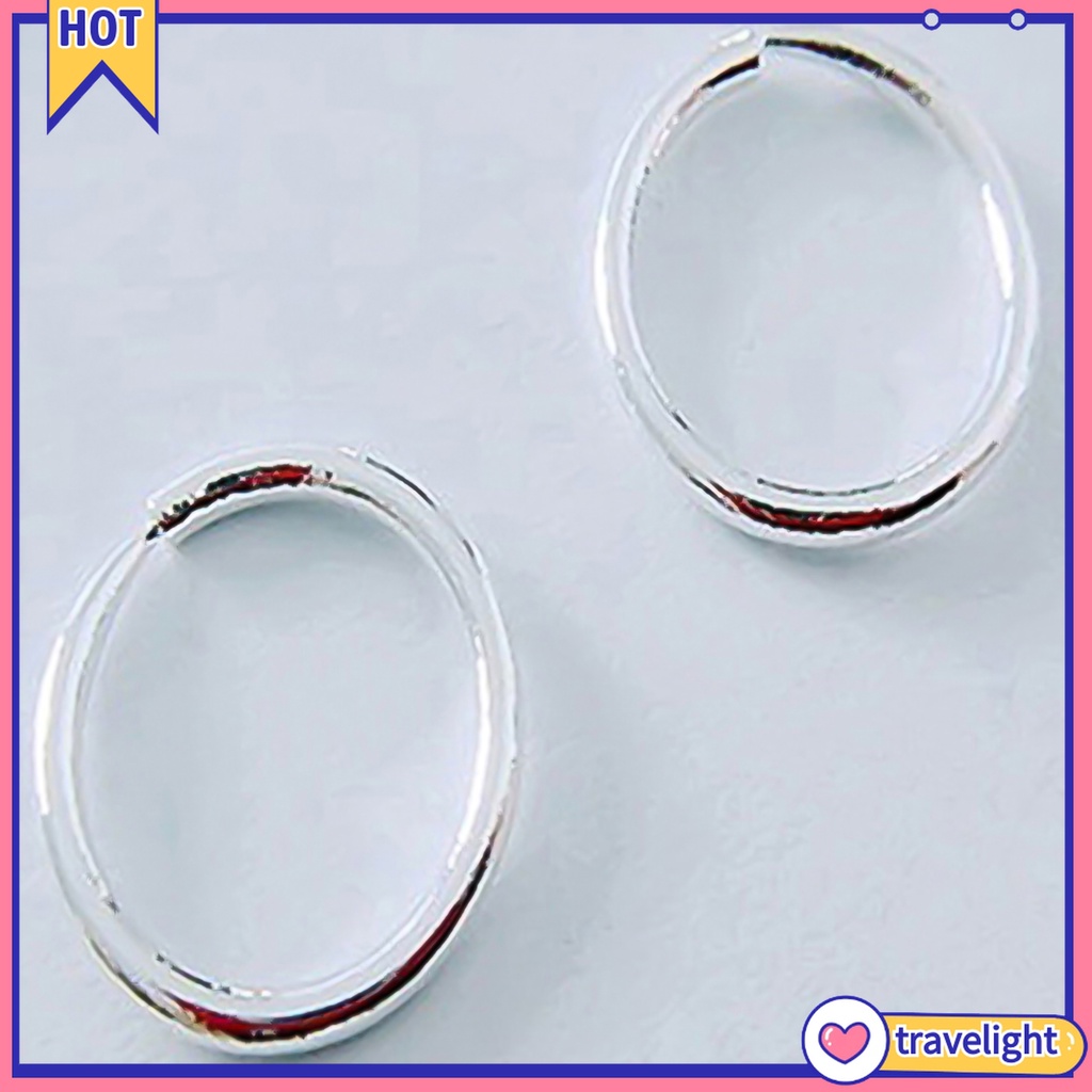 Khuyên tai hợp kim hình tròn to nhỏ phối gợn sóng làm trang sức cưới cho nữ