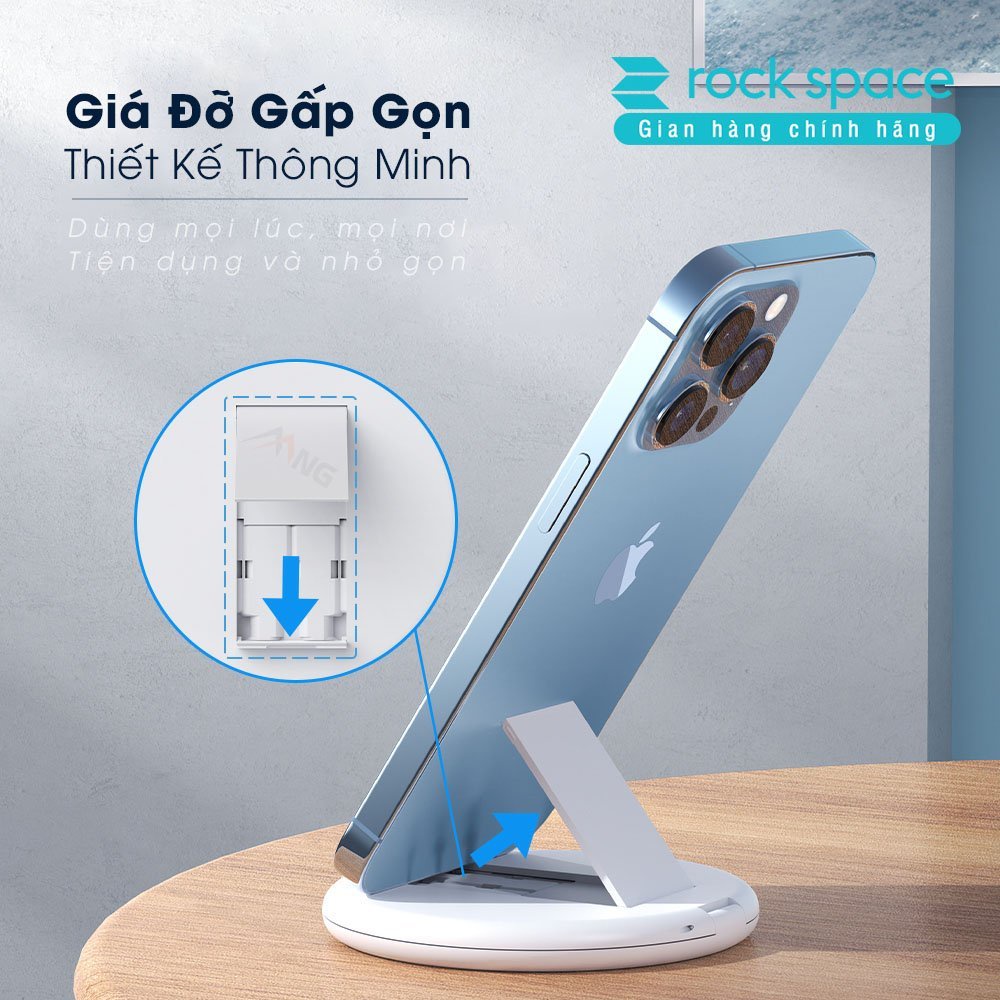 Sạc nhanh mini đa chức năng Rockspace cho IPhone, Samsung, Laptop, nhỏ gọn -Hàng chính hãng