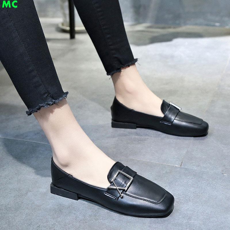 Giày Nữ Mũi Vuông Gót Thấp Thời Trang Hàn 2018 | BigBuy360 - bigbuy360.vn