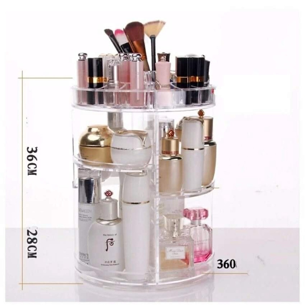 KỆ ĐỰNG MỸ PHẨM TRỤ XOAY 360 ĐỘ TIỆN DỤNG số 1