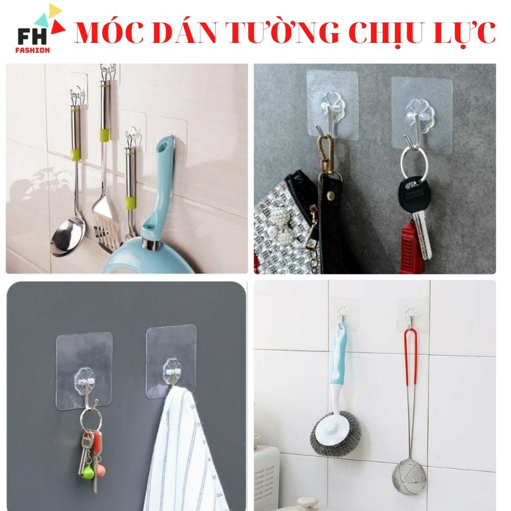 Combo 10 Móc dán tường chịu lực siêu dính 6x6cm [ SHOP FH ]