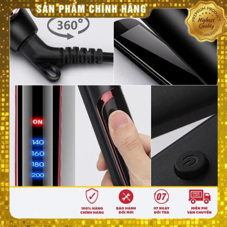 [Free Ship -Quà Tặng] Máy ép duỗi tóc, là tóc, uốn xoăn tóc Hàn Quốc Koremi cao cấp  [2 in 1] Trắng Đen [BÁN CHẠY No.1]