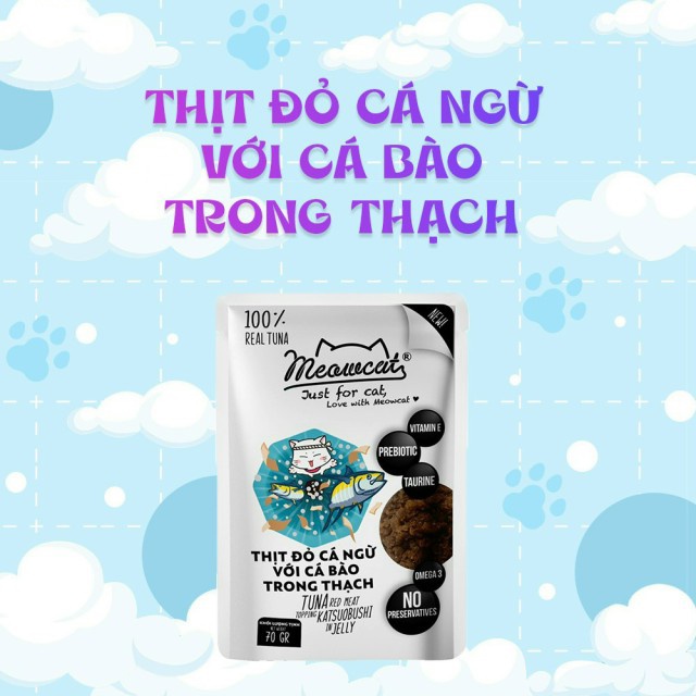 Pate MEOWCAT gói 70g, Thức ăn ướt, Pate dinh dưỡng cho mèo