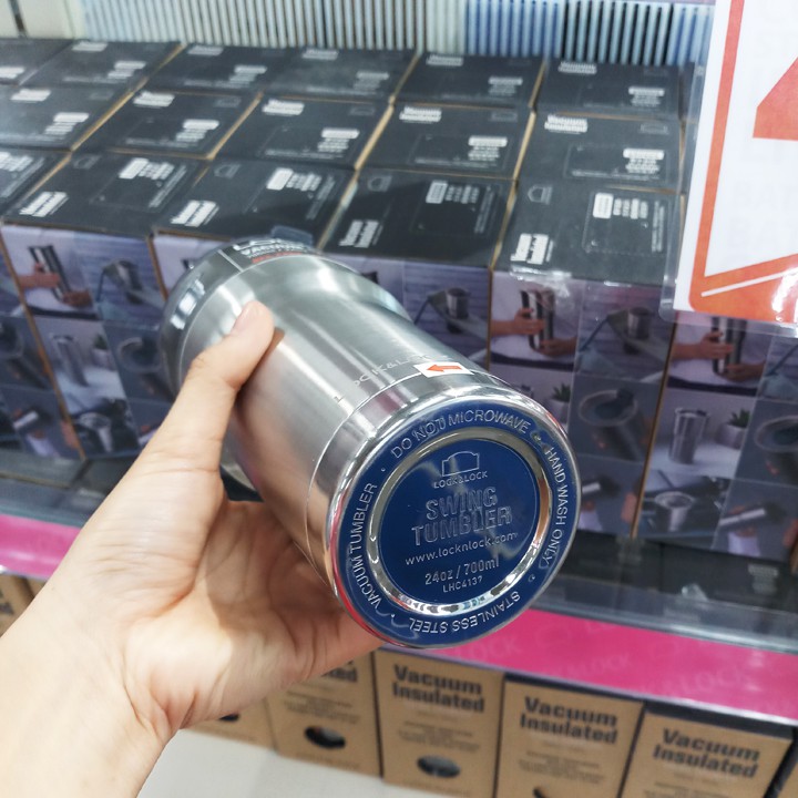 Cốc Giữ Nhiệt Lock&amp;Lock Swing Tumbler LHC4136SLV 470ml