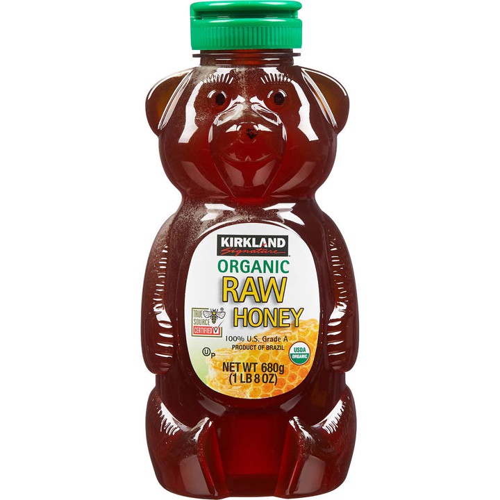 Bộ 3 mật ong Kirkland Signature Raw Organic Honey Bear, 3 x 680g
