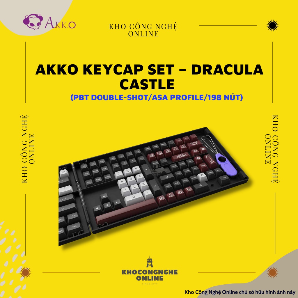 AKKO Keycap set – Dracula Castle (PBT Double-Shot/ASA profile/198 nút)