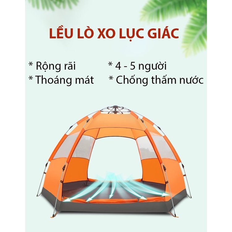 Lều cắm trại, dã ngoại, đi phượt, du lịch tự bung 3 - 5 người chống thấm nước, chống tia tử ngoại, nhiều kích thước