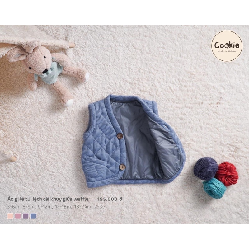 Áo gile chần nhung xinh xắn cho bé