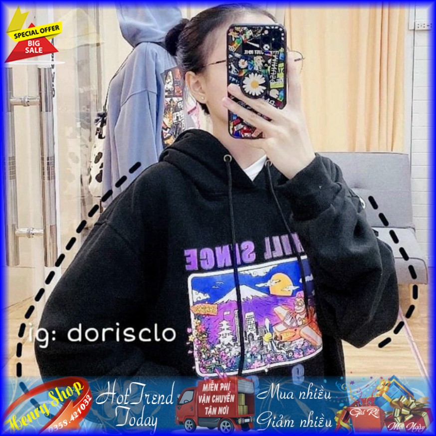 ÁO HOODIE - ÁO KHOÁC NỈ NGOẠI Form Dơi Tay Phồng Chill Since 1993 (HD2500 - Kèm Ảnh Thật)