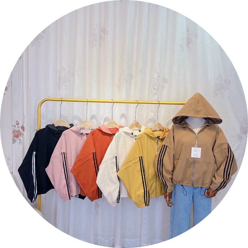 Áo khoác da lộn có nón hai lớp chạy viền