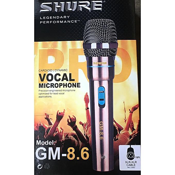 Micro karaoke có dây Shure GM 8.6 dành cho tivi, amply, loa kéo - Micro không dây hát karaoke cực hút