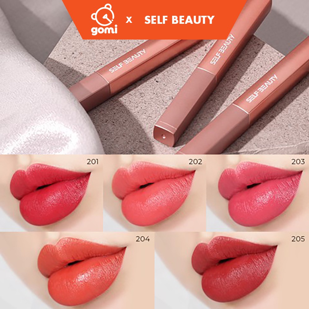 Son Lì Mềm Môi Bóng Mượt Self Beauty Beautitude Sheer Matt Lip GomiMall + Refill Tặng Thêm 01 Refill Ngẫu Nhiên