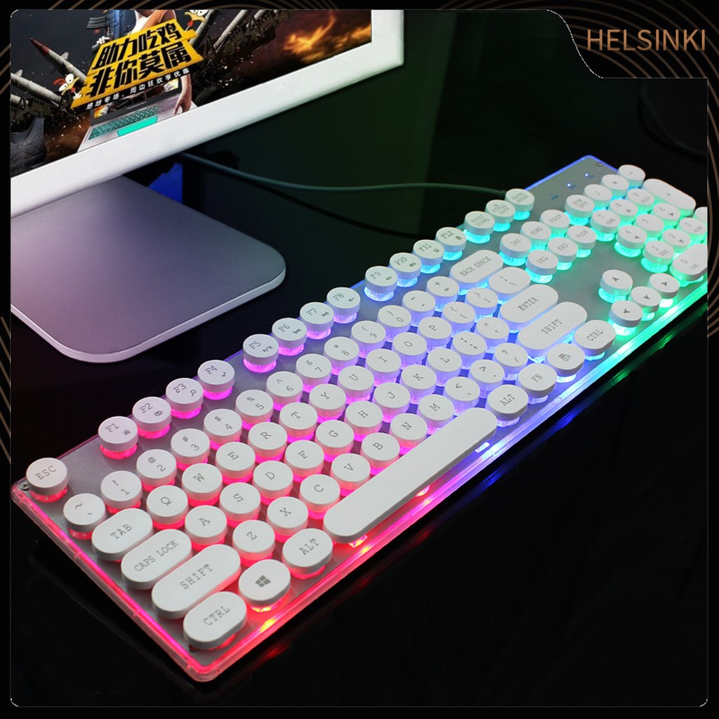 Bàn Phím Cơ Gaming Hel + 104 Phím Có Đèn Nền