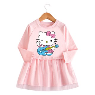 Đầm Cotton HìNh Hello Kitty Cho Bé GáI