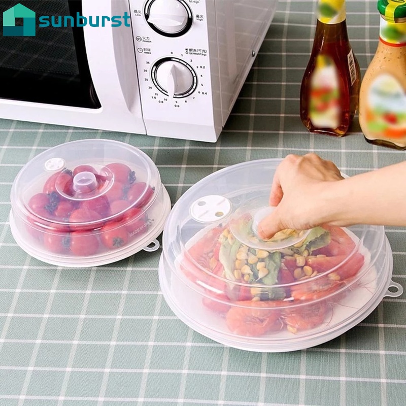 Nắp tròn trong suốt đậy thức ăn giữ nhiệt có lỗ thông hơi tiện dụng