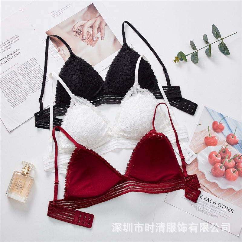 Áo bra nữ ren hoa 2 dây sexy, áo lót đệm mút mỏng không gọng mềm mại thoáng mát LANIXA B7313