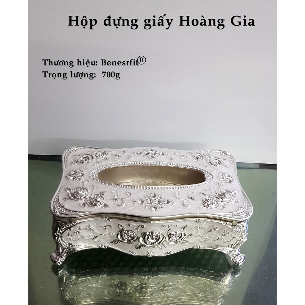 Hộp đựng giấy Hoàng Gia hợp kim (Hàng Thủ Công)