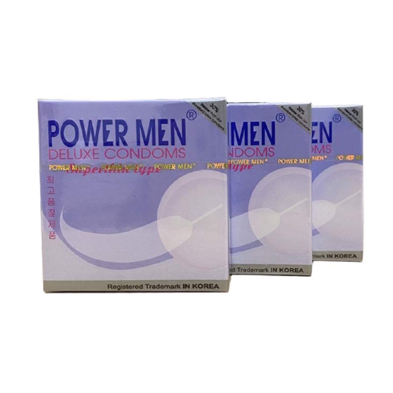 Bao cao su Power Men Superthin Type, siêu mỏng nhiều gel bôi trơn, hộp 12 bcs