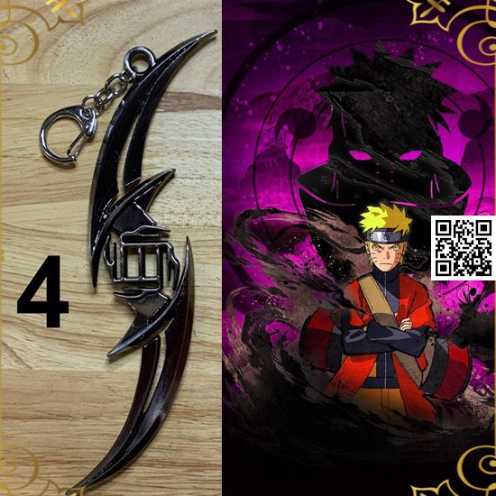 Móc khóa Phi Tiêu kunai Shuriken trong Anime Naruto làng lá 1583