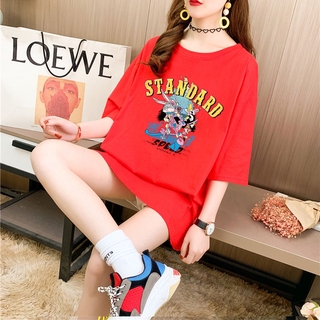 Áo thun YIDANL  Nữ Ngắn Tay In Chữ Rh Vogue 2021