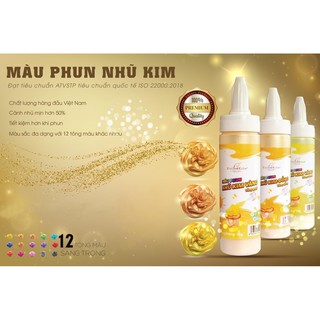 Màu phun nhũ kim trang trí mặt bánh nhiều màu Unicorn Color
