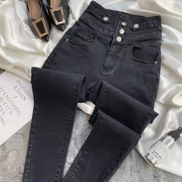 Quần legging ôm dáng co giãn màu đen thời trang thu đông cho nữ