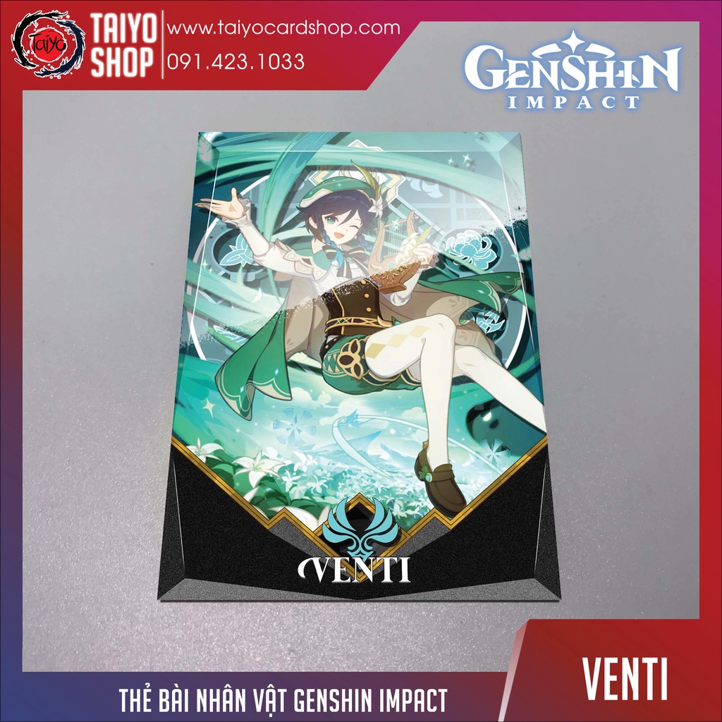 Thẻ bài sưu tầm card custom bánh xốp Genshin Impact Venti 2