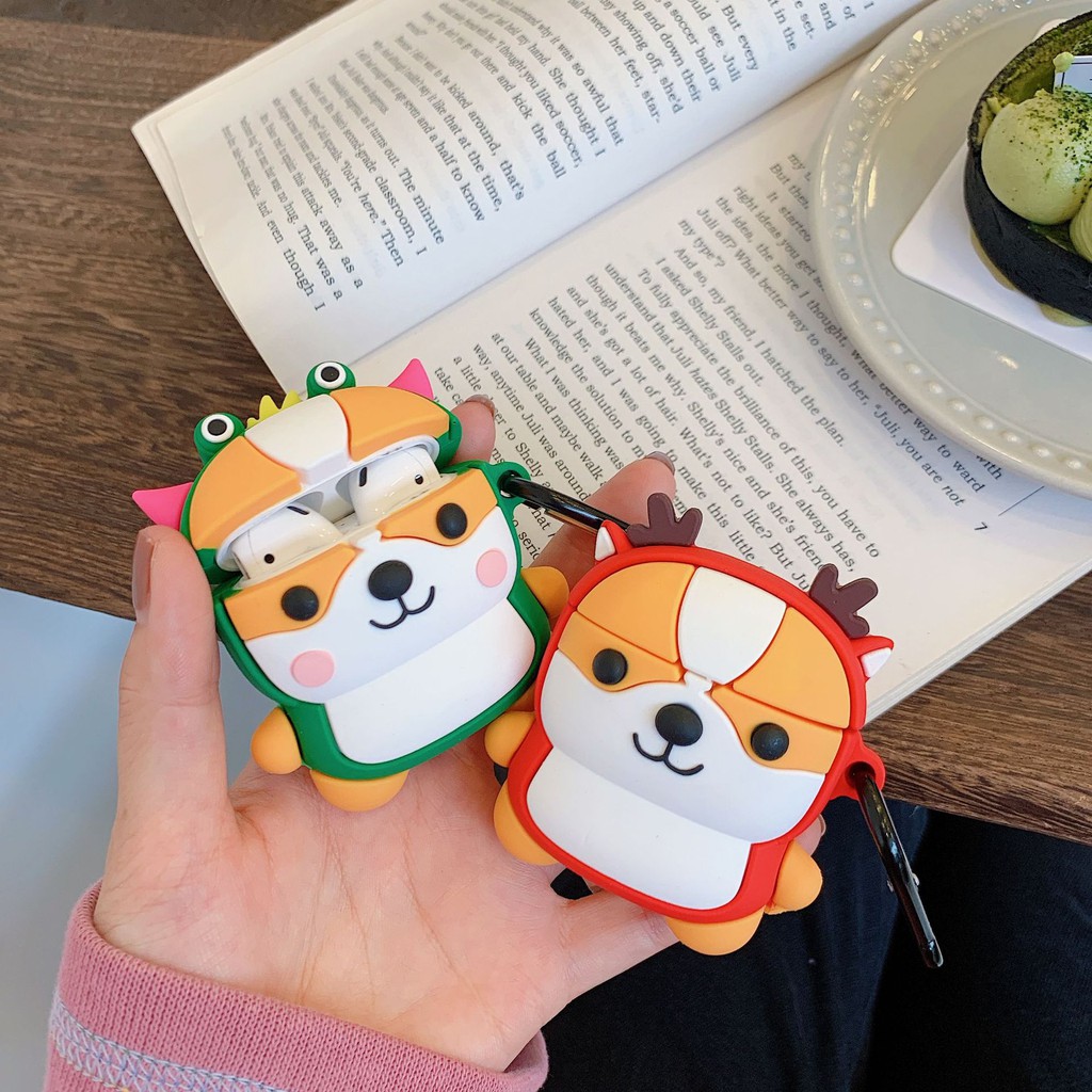 Vỏ Bảo Vệ Tai Nghe Airpods Thế Hệ 1&amp;2 Hình Thú Siêu Cute Bằng Sillicone Dẻo Case Airpod Tặng Kèm Móc(Link 1)