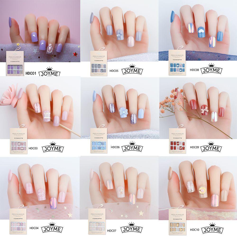 Set 30 Móng Tay Giả 3D Dạng Nhấn Tiện Dụng
