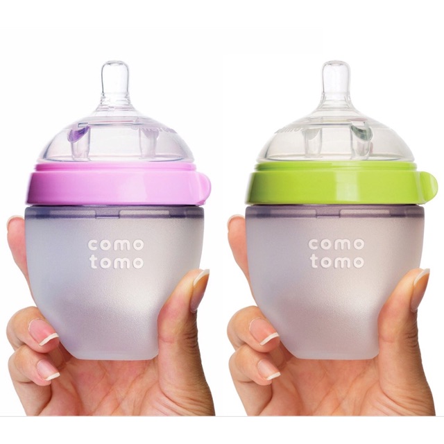 (Tặng tay cầm bình) Bình sữa CMTM silicon siêu mềm 150ml