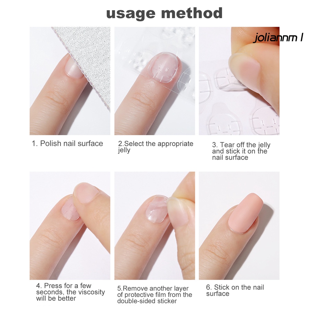 Bộ 240 miếng keo thạch dán móng tay siêu mỏng hai mặt trong suốt cho nữ