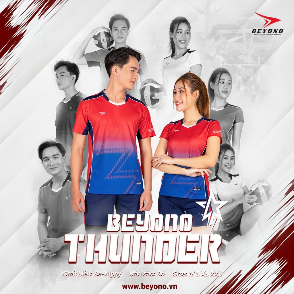 [MIỄN PHÍ IN TÊN SỐ] ÁO BÓNG CHUYỀN NAM NỮ BEYONO THUNDER MỚI 2021