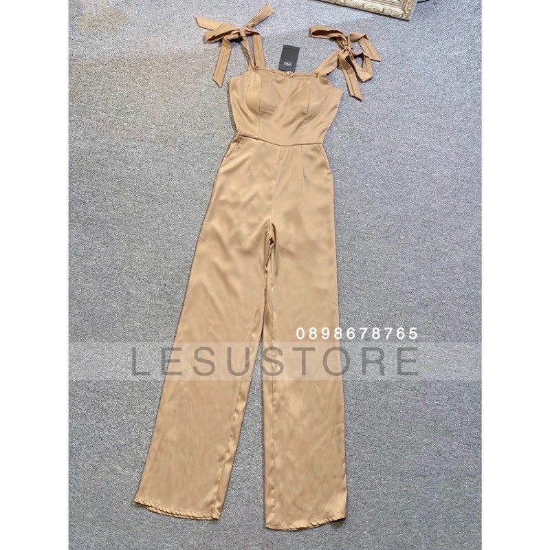 ẢNH TỰ CHỤP Jumpsuit dáng dài 2 dây thắt nơ