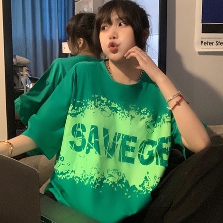 Áo Hoodie Màu Xanh Lá Thêu Chữ Phong Cách Vintage