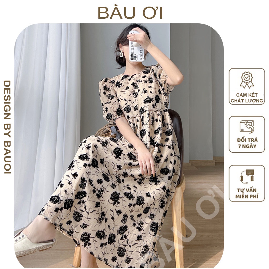 [MẪU HOT V96] ĐẦM BẦU BABYDOLL TAY PHỒNG DÁNG DÀI - VÁY BẦU CÔNG SỞ PHONG CÁCH RETRO SANG TRỌNG MẶC ĐI LÀM DỰ TIỆC ĐẸP