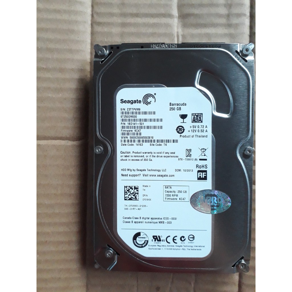 Ổ cứng 250Gb Seagate,250GB Western chính hãng BH 24 tháng. 120K 1 cái