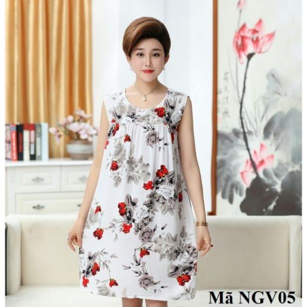 Váy, đầm ngủ mặc nhà cho người trung niên, người lớn tuổi NGV05