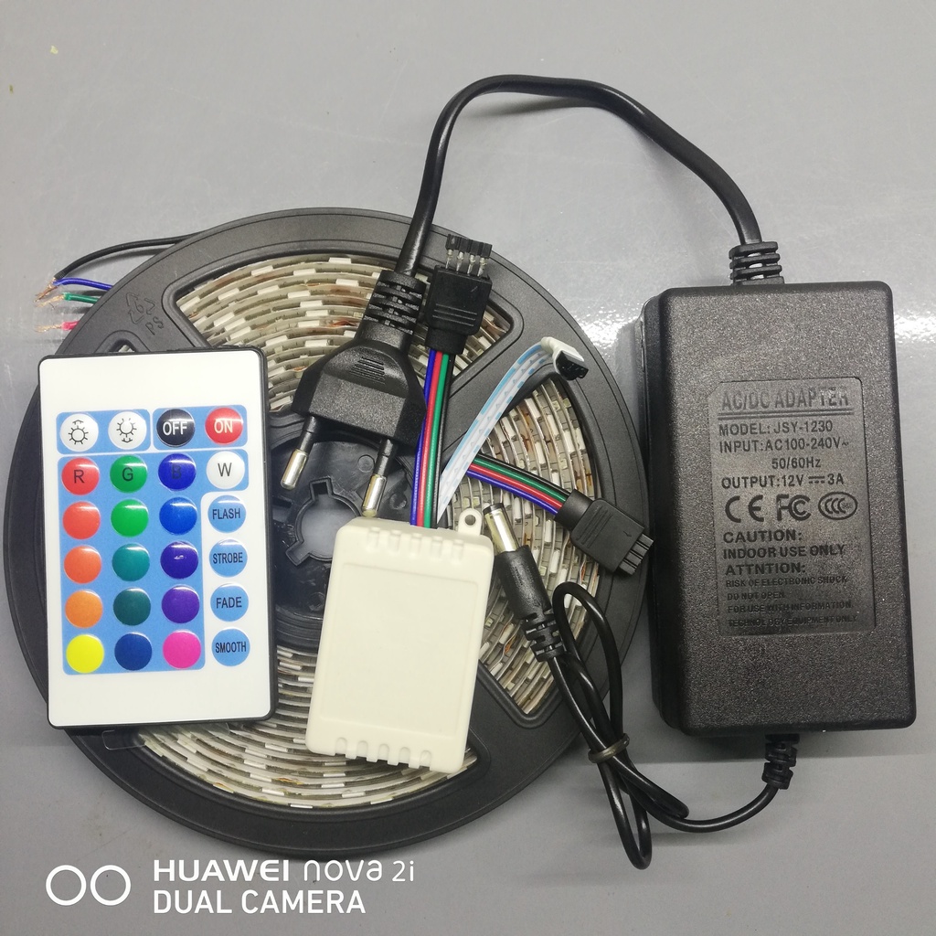 Đèn Led dây cuộn RGB 5050, led cuộn 7 màu 5 mét, đèn Led tiktok 7 màu 5m 5050 chống nước có điều khiển.