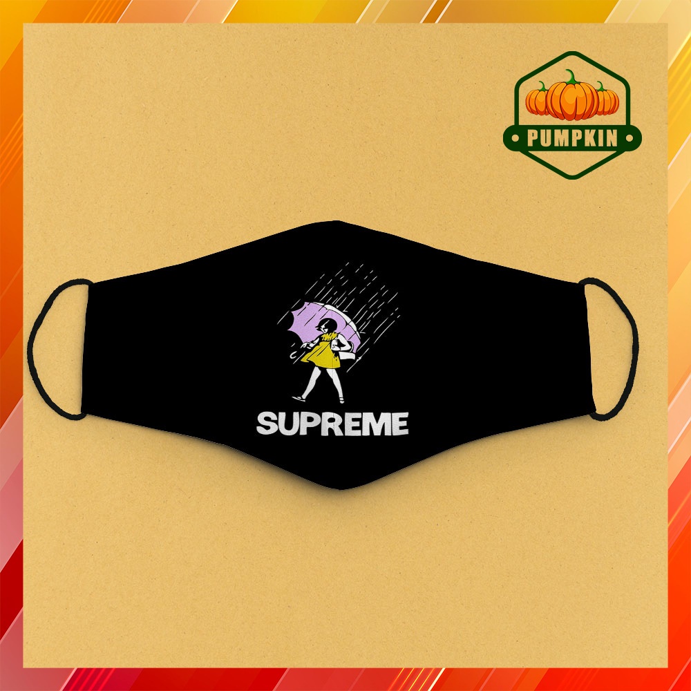 Khẩu Trang Vải Thời Trang S.u.p.r.e.m.e_50 Pumkin Vải Cotton 100%, Kháng Khuẩn, Không Đau Tai, Dễ Thở Dành cho Nam Nữ