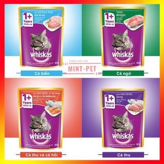 Combo 10 gói Pate Whiskas mèo lớn cá thu 80g