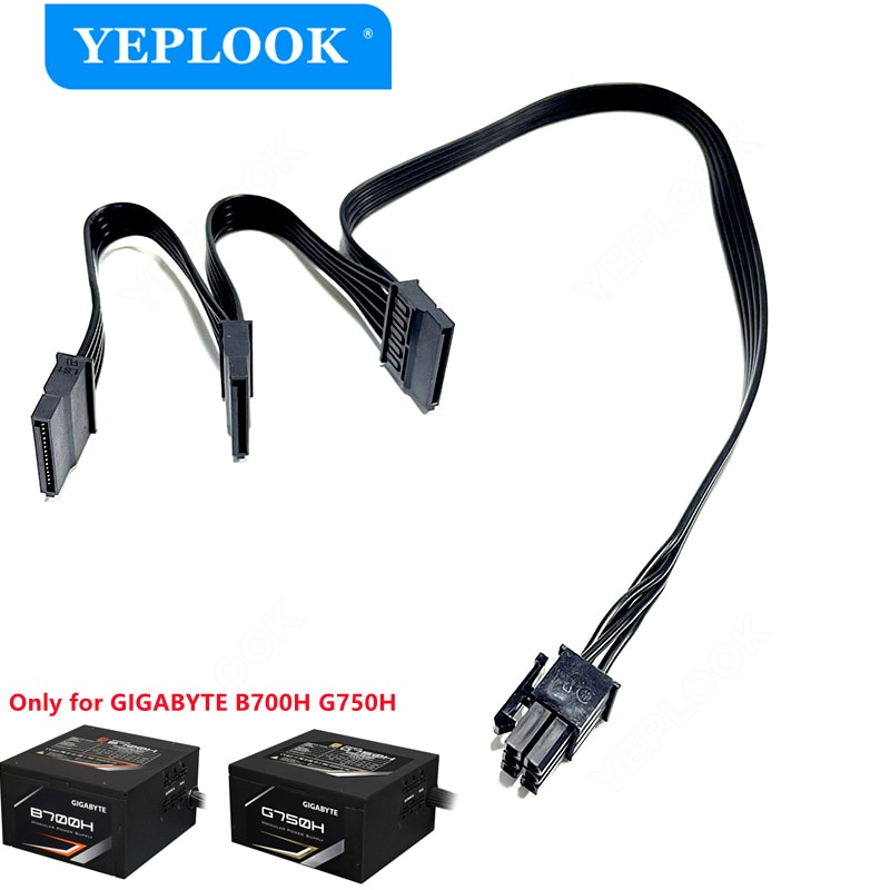 PCIe 6Pin đến 3 SATA Nam Trình Điều Khiển Cứng Cáp Nguồn SSD 18AWG Cho GIGABYTE 80Plus Vàng Bán Mô Đ