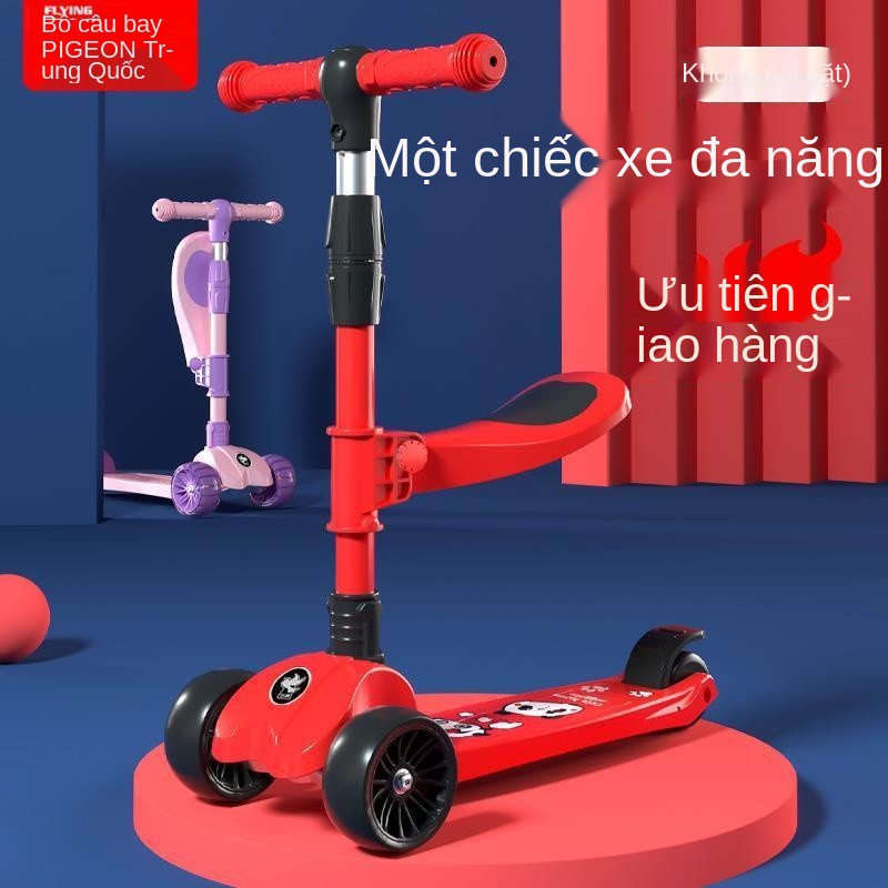 Xe Scooter Chim bồ câu bay Trẻ em 1-2-3-6 tuổi 3 trong 1 có thể cưỡi bé trai và gái