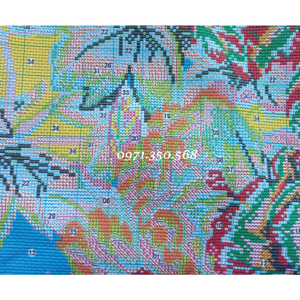 Tranh thêu chữ thập Hoa mẫu đơn DX1161-120x64cm