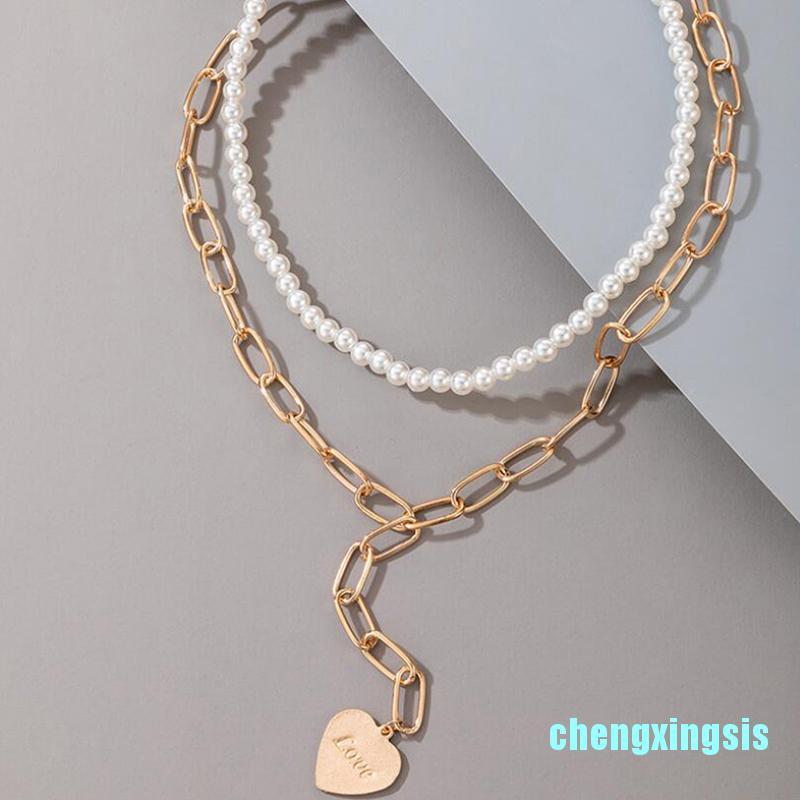 vòng cổ Choker Ngắn Nhiều Lớp Đính Vỏ Ngọc Trai Nhân Tạo