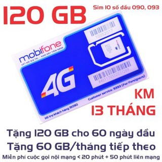 Combo 15 sim 4G Mobifone C90 10 số siêu hot